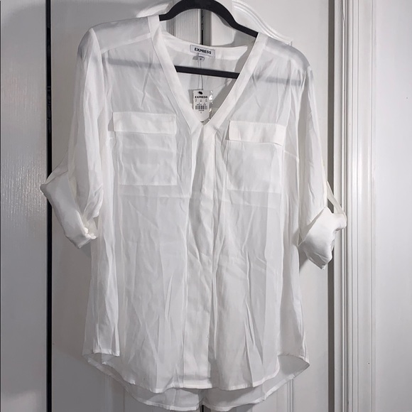 NWT large white Express Chelsea top - Picture 1 of 2